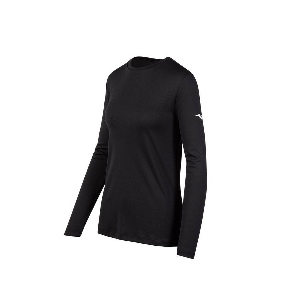 Camiseta Mizuno Long Sleeve - Mulher - Pretas - RMZOS7265